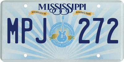 MS license plate MPJ272