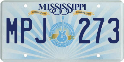 MS license plate MPJ273