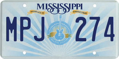 MS license plate MPJ274