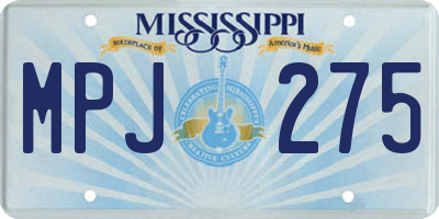 MS license plate MPJ275