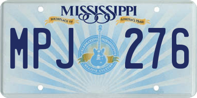 MS license plate MPJ276