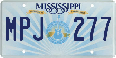 MS license plate MPJ277