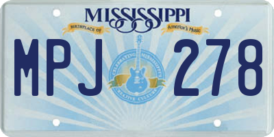 MS license plate MPJ278