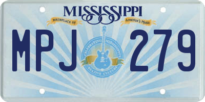MS license plate MPJ279