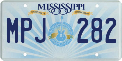 MS license plate MPJ282