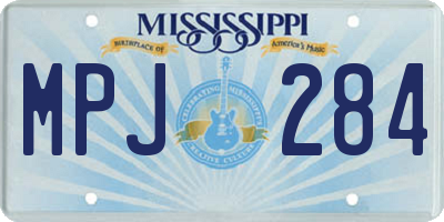 MS license plate MPJ284