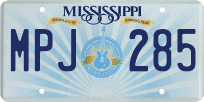 MS license plate MPJ285