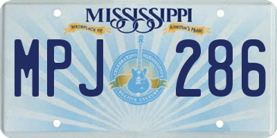 MS license plate MPJ286