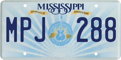 MS license plate MPJ288