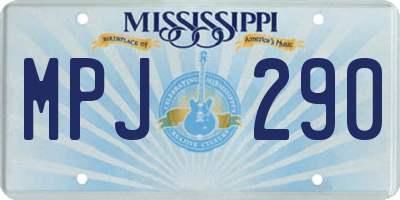 MS license plate MPJ290