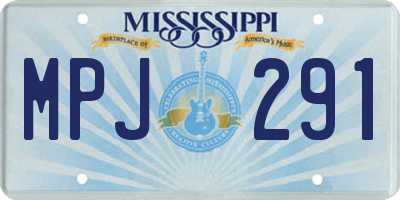 MS license plate MPJ291