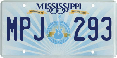 MS license plate MPJ293