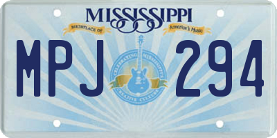 MS license plate MPJ294