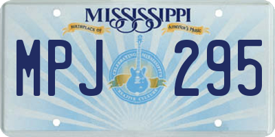 MS license plate MPJ295