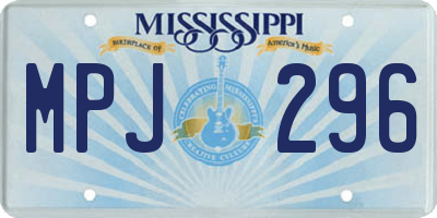 MS license plate MPJ296