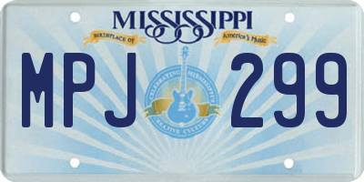 MS license plate MPJ299