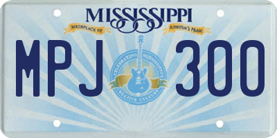 MS license plate MPJ300