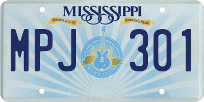 MS license plate MPJ301