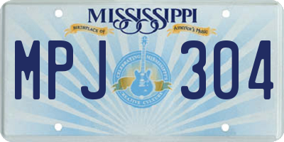 MS license plate MPJ304