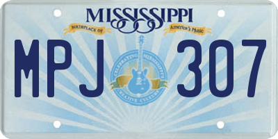 MS license plate MPJ307