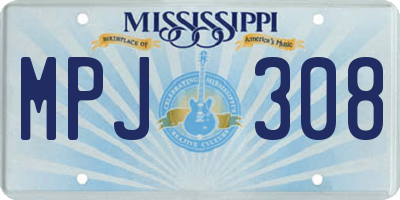 MS license plate MPJ308