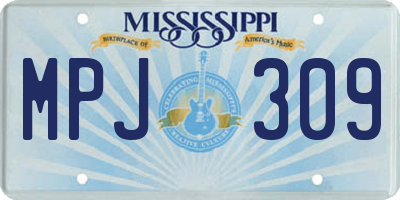 MS license plate MPJ309