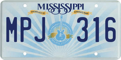 MS license plate MPJ316