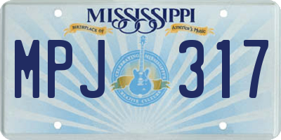 MS license plate MPJ317