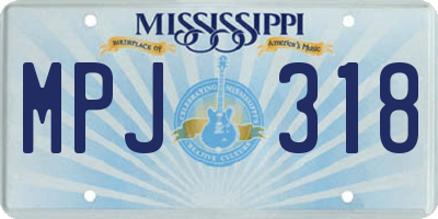 MS license plate MPJ318