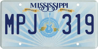 MS license plate MPJ319