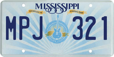 MS license plate MPJ321