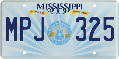MS license plate MPJ325