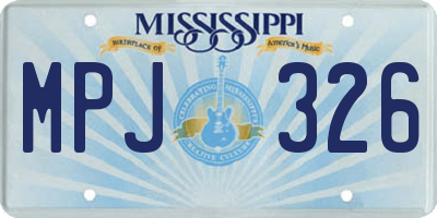 MS license plate MPJ326