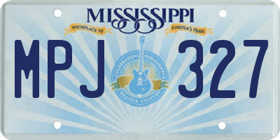 MS license plate MPJ327