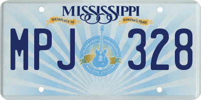 MS license plate MPJ328