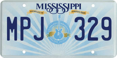 MS license plate MPJ329