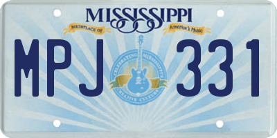 MS license plate MPJ331