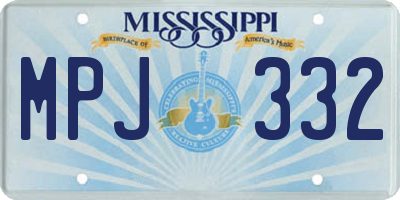 MS license plate MPJ332