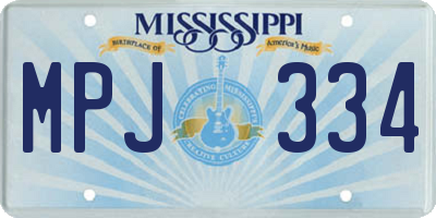 MS license plate MPJ334