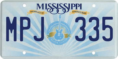 MS license plate MPJ335