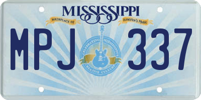 MS license plate MPJ337