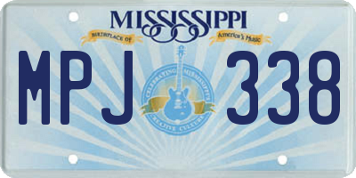 MS license plate MPJ338