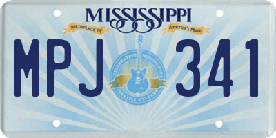 MS license plate MPJ341