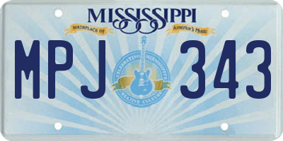 MS license plate MPJ343