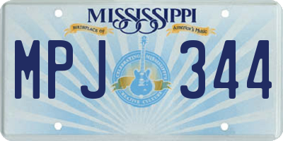 MS license plate MPJ344
