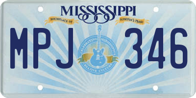 MS license plate MPJ346
