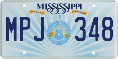 MS license plate MPJ348