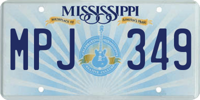 MS license plate MPJ349
