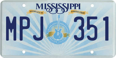 MS license plate MPJ351