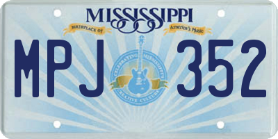 MS license plate MPJ352